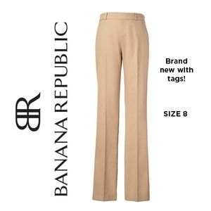 Banana Republic Logan light wool khaki trouser 8